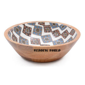 ชามช็อคโกแลตทำจากไม้พร้อมสีฟ้าชามช็อคโกแลตไม้สไตล์แฟนซีชามหวานทำด้วยมือคุณภาพระดับพรีเมียม - Product Image 5