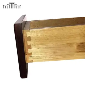 Apartment Building Wholesale Natural Cherry Pine Rubber Wood Kitchen Cabinets Dovetail Joint Drawer Boxes