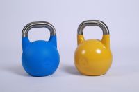 Kettlebell de compétition en fonte robuste, poids de fitness codés par couleur, entraînement en salle de sport, kettlebell pour entraînement de force