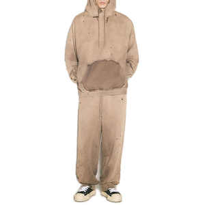 Sudadera con Capucha Personalizada para Hombre, 100% Algodón, Estilo Terry, Desgastada por el Sol, Estilo Urbano, Diseño Sólido, Sudadera de Invierno - Product Image 4