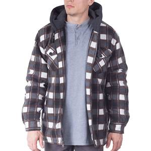 Men's Premium High Quality <b>Flannel</b> <b>Jacket</b> for Winter Custom Solid Color with Stand Collar Hood Thin High Quality Winter Wear - Product Image 1