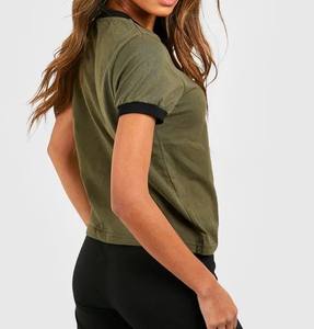 T-shirt en coton/polyester de qualité supérieure pour les femmes T-shirt athlétique en plein air anti-rétrécissement à col rond coupe régulière - Product Image 6