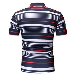 เสื้อโปโลลำลองสีทึบสำหรับผู้ชายเสื้อโลโก้นูนชุดฟิตเนสทำจากผ้าสักหลาด - Product Image 2