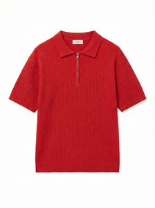 Camisa con Cierre de Cremallera, Mezcla de Algodón Tejido Premium, Estampado con Logotipo Personalizado, Corte Casual para Hombre, Uso Diario - Product Image 5