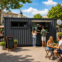 ETODEVICE Contenedor Modular de 20 pies para Cafetería, Totalmente Equipado, Barra de Cerveza Portátil, Puesto Comercial para Exteriores