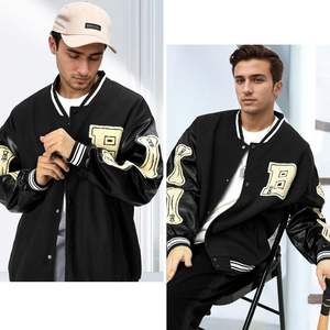 Vestes universitaires personnalisées avec design à pression classique Laine et cuir PU Logo de l'équipe Patch Fabricant OEM - Product Image 6