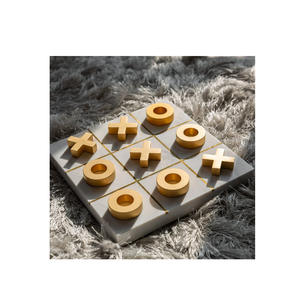 Vente en gros incroyable ensemble de jeu de morpion en marbre blanc de la plus haute qualité pour les enfants - Product Image 2