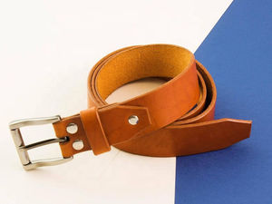 Cinturón de piel auténtica de vaca para hombre ODM personalizado con hebilla de plástico o cobre de longitud personalizada para Vaqueros - Product Image 3