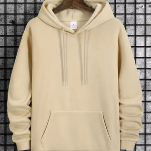 Nueva cómoda Sudadera con capucha estampada de temporada de primavera y otoño de Color sólido de poliéster 100% en estilo fino para hombres hecha en Bangladesh - Product Image 1