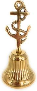 Campana de Comedor de Latón Pulido Electrochapado de 5.5 Pulgadas de Alto con Asa de Ancla, Decoración para el Hogar y Organizador de Escritorio - Product Image 3