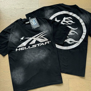 Camiseta de Manga Corta Unisex, Casual, a la Moda, Estilo Vintage Hell Star, Holgada, 100% Algodón, 250g - Product Image 4