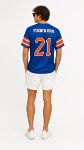 Camiseta Deportiva Sublimada Personalizada Estilo Puerto Rico, Camiseta de Fútbol con Estampado Tropical y Malla - Product Image 4