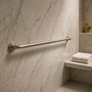Barre d'appui de 42 pouces en nickel brossé pour baignoire, rail de sécurité mural en acier inoxydable pour salle de bain avec poignée antidérapante - Product Image 2
