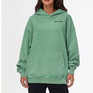 Sudadera con capucha corta informal con lavado ácido para mujer, jersey de manga larga con cordón, Tops recortados con capucha, sudaderas básicas de talla grande, novedad de 2025 - Product Image 5