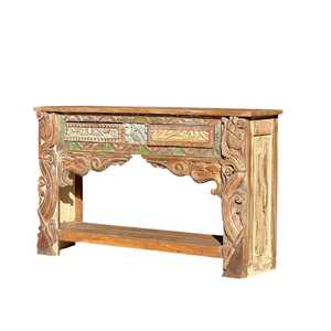 Handmade Vintage Wooden <b>Console</b> <b>Table</b> Luxury & <b>Rustic</b> Living Room Furniture Mirrored Feature Solid Wood for Entry Application - Product Image 1