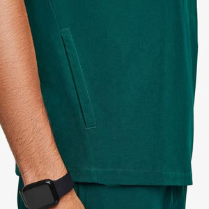 Alta calidad de lujo de manga corta con cuello en V elástico logotipo personalizado Unisex Lab Coat Scrubs uniformes mezcla de algodón polar - Product Image 6