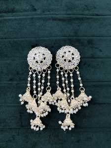 Vente chaude indien Bhahubali Jhumki boucles d'oreilles Antique plaqué or Zircon boucles d'oreilles femmes bijoux boucles d'oreilles bijoux pour femmes - Product Image 3