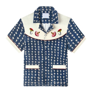 Chemise cabane décontractée à manches courtes pour hommes Tissu doux Fermeture à boutons Idéal pour les tenues de vacances Marque privée directe d'usine - Product Image 3