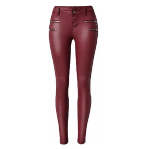 Pantalon en cuir pour femmes, tenue décontracté, haut de gamme, respirant, pantalon en cuir pour femmes personnalisé - Product Image 2