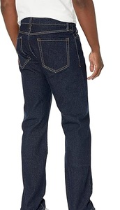 กางเกงยีนส์ขายาวสำหรับผู้ชายกางเกงผ้าออกซ์ฟอร์ดติดกระดุมย้อมธรรมดาระบายอากาศได้ดี - Product Image 4