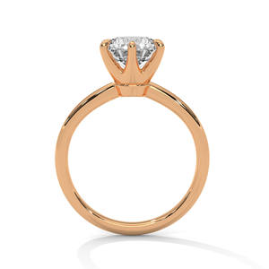 Bague de fiançailles en diamant cultivé en laboratoire Bague en diamant plaqué or 14 carats pour femme Solitaire classique coupe brillante D couleur VVS1 IGI Bague en diamant - Product Image 5