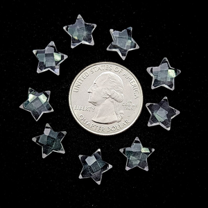 Cristal de cuarzo facetado tallado a mano forma de estrella piedras preciosas fabricación de joyas 10mm cristal cuarzo tallado piedras preciosas sueltas Briolette - Product Image 3