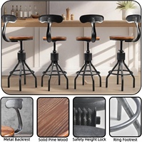 Table de petit-déjeuner vintage industrielle Tabourets de bar pour café, cuisine et couloir pour la maison et le bureau