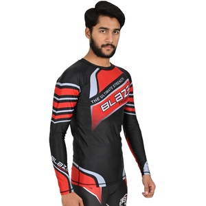 เสื้อกีฬารัดรูปแขนยาวสำหรับผู้ชายเสื้อรัชการ์ดแบบกำหนดเอง odm/oem mma/bjj ชุดออกกำลังกายทางการแบบถักดิจิตอลเป็นมิตรกับสิ่งแวดล้อม - Product Image 1