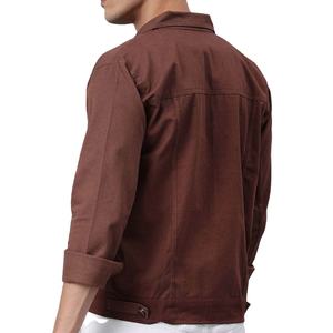 Vestes en jean marron pour hommes de style urbain, prix raisonnable, manches longues et service OEM 2026 - Product Image 5