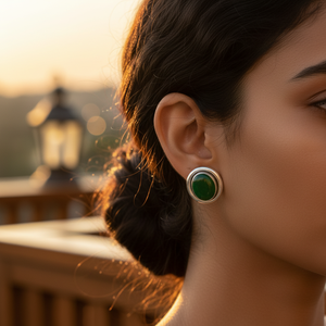 Boucles d'oreilles fines en argent 925 avec pierre précieuse en jade, élégante bague, bijoux cadeau pour femmes - Product Image 2
