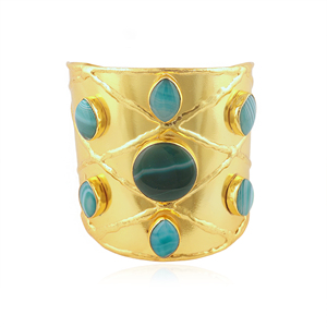 Designer <b>fashion</b> accessories natural botswana agate open <b>cuff</b> <b>bracelet</b> solid brass 18k gold plated handmade jewelry <b>bracelet</b> - Product Image 1