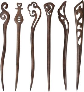 Bâtons de cheveux droits et jolis sculptés épingles à cheveux robustes et durables baguettes de cheveux pratiques pour la coiffure en chignon - Product Image 1