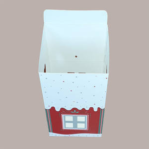 5 cajas de regalo de Navidad para casa de cartón rojo Panettone bajo de 1kg con cordones 245x245H150mm suministros de vacaciones - Product Image 4