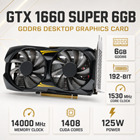 Nueva Tarjeta Gráfica GTX 1660 SUPER de 6GB GDDR6 PCI Express de 192 Bits con Doble Ventilador para Juegos en 4K para PC de Escritorio