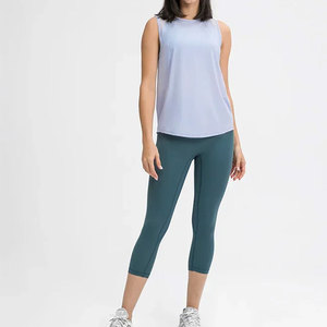 Camiseta sin mangas sin costuras de secado rápido de alta calidad transpirable recortada para mujer, camiseta sin mangas informal lisa en blanco liso para mujer - Product Image 5