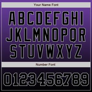 Jersey de béisbol de moda de desvanecimiento auténtico negro-gris púrpura personalizado - Product Image 6