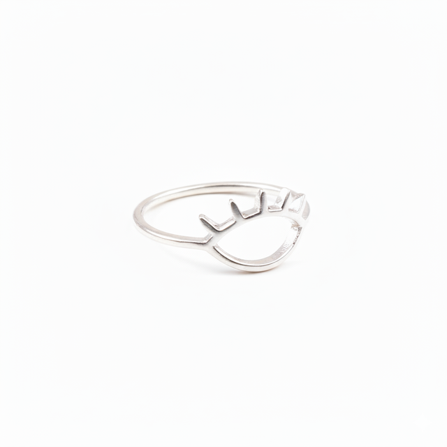 925 Sterling Silver Classic Boho Style Eye Lash Women's Ring Nickel-Free Perfect Gift for Her Party Occasion