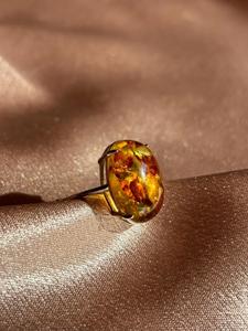 Anillo DE BODA fino de estilo clásico de Plata de Ley 925 hecho a mano, bisel de piedras preciosas de ámbar Báltico Natural, regalo de compromiso ovalado - Product Image 2