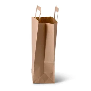 Sacs en papier kraft épais et robustes pour le recyclage, utilisation quotidienne, 22x10x28cm, sacs de courses pour la vente au détail - Product Image 3