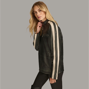 Chaqueta de Motociclista de Cuero Personalizada para Hombre, Estilo con Cremallera, Chaqueta de Motocicleta de PU de Alta Calidad, Ropa Exterior de Moda, Proveedor de Fábrica de Marca Privada OEM ODM - Product Image 3