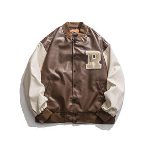 Custom Clothing Oversize Leather Sleeve Winter Coat Varsity Bomber <b>Jacket</b> Unisex Wool Letterman Embroidery Bomber Varsity <b>Jacket</b> - Product Image 1