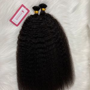 ผมต่อผมผมผมต่อปลายเคราตินผมปลายแหลมผมสีดำธรรมชาติแท้ - Product Image 4