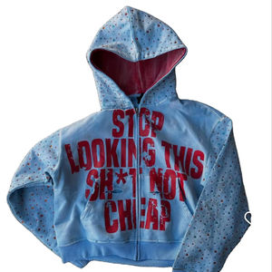 Sudaderas con Capucha Extra Grandes con Cierre y Logotipo Personalizado, Impresión DTG en la Parte Delantera, de Poliéster/Algodón/Felpa, Gruesas, para Hombre - Product Image 1