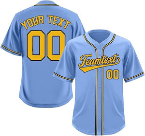Camiseta de Béisbol Hipster con Logotipo Personalizado para Hombre y Mujer, Uniformes Deportivos Transpirables de Secado Rápido, Camisas con Botones, Transferencia de Calor, 100% Poliéster - Product Image 4