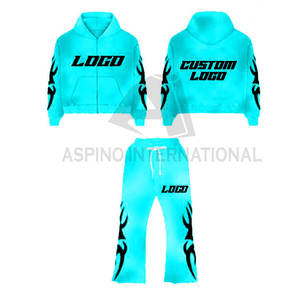 ชุดวอร์มสองชิ้นสำหรับผู้ใหญ่ในฤดูหนาวชุดวิ่งกางเกงขาบานแบบใส่ได้ทั้งชายและหญิง - Product Image 6