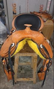 Compra sillín Western Pleasure Trail Riding de calidad superior con sillín de cuero hecho a mano de grado superior para equitación y carreras - Product Image 4