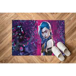 Alfombra LOL Lover, Decoración Arcana, Alfombra Moderna con Diseño de Jinx y Ekko Enamorados, Alfombra Suave con Pelo Largo - Product Image 1