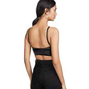 Plus Size Women's Leather <b>Bra</b> for Adults Breathable Lightweight Plain Dyed with Front Logo Simple Style - Product Image 4