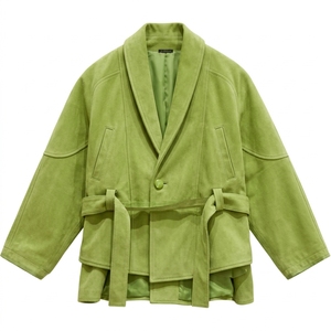 Manteau en daim pour homme, style décontracté, avec ceinture, veste chaude à manches longues, vêtement d'extérieur, fabricant sur mesure - Product Image 1