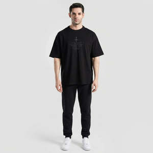 เสื้อยืดลายตัวอักษรโบราณ สีดำ ผ้าฝ้ายเจอร์ซีย์ 100% ทรงหลวม สไตล์สตรีท น้ำหนัก 240 กรัม พิมพ์ลายซิลค์สกรีน - Product Image 5